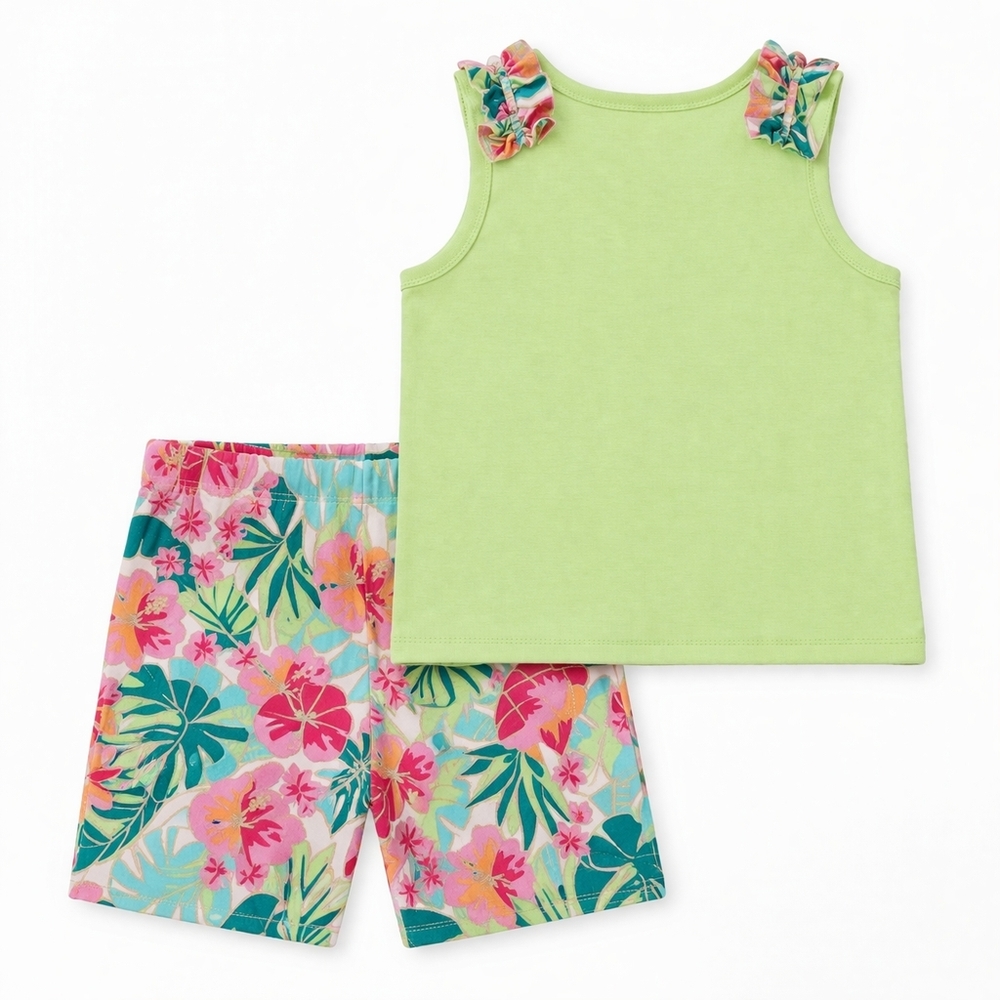 NWT Isaac Mizrahi NY Girls Tropical Pineapple 2PC Set Size 6 Resortwear - Picture 3 of 5